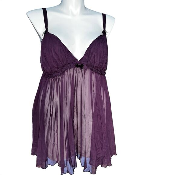 NWT Dreamgirl plum plus size sheer negligee size 3X 4X - Picture 9 of 9